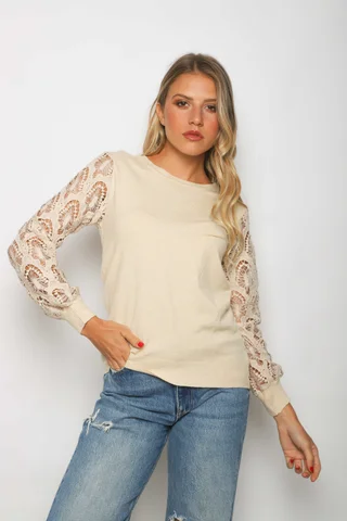 Sweater MELROUSE Bremer c/ Guipiur en mangas GUL600 - Vista 1