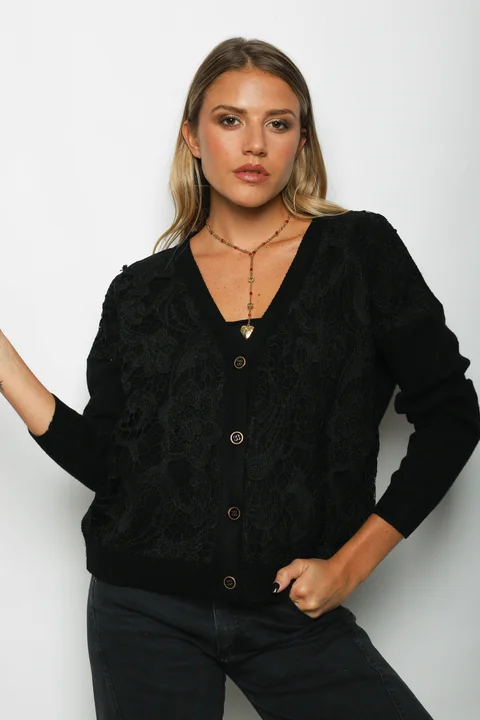 Saco LARROUS Bordado c/ Botones con Brillos GUL827