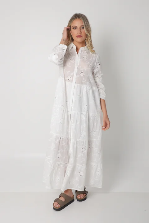 Vestido Camisero SIMONA Broderie Bordado GU4667