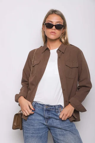  Camisa WANSEL Gabardina Bordada GU70284 - Vista 4