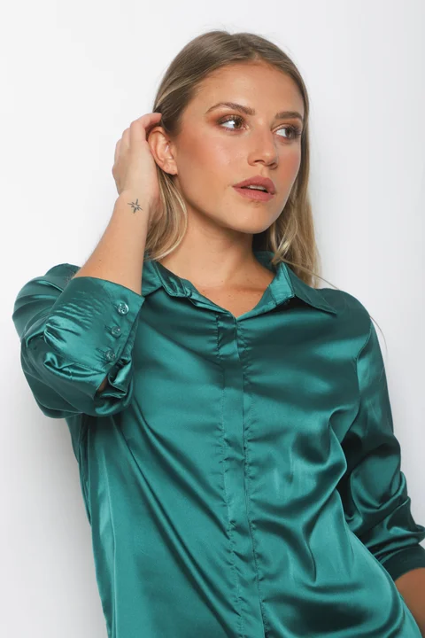 Camisa CANDI Satén Manga Larga GUV53