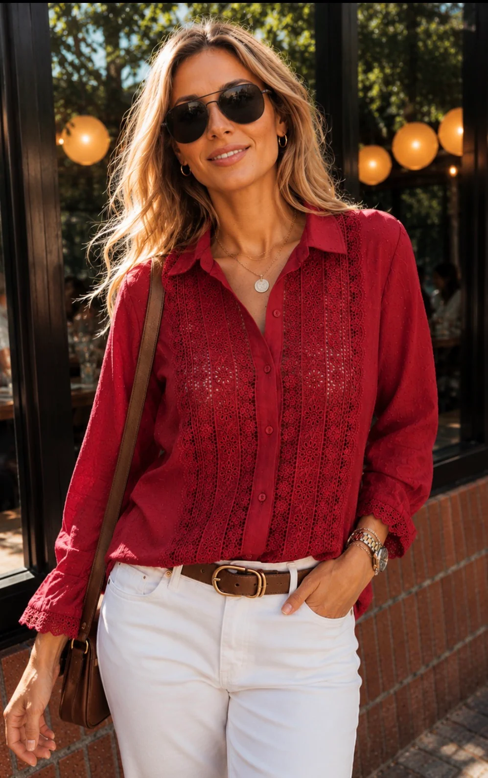 Camisa PLUMETI con Flores Caladas GUK4112