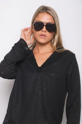 Remera Florentin c/ Capucha y Encaje GUK70067 - Vista 2
