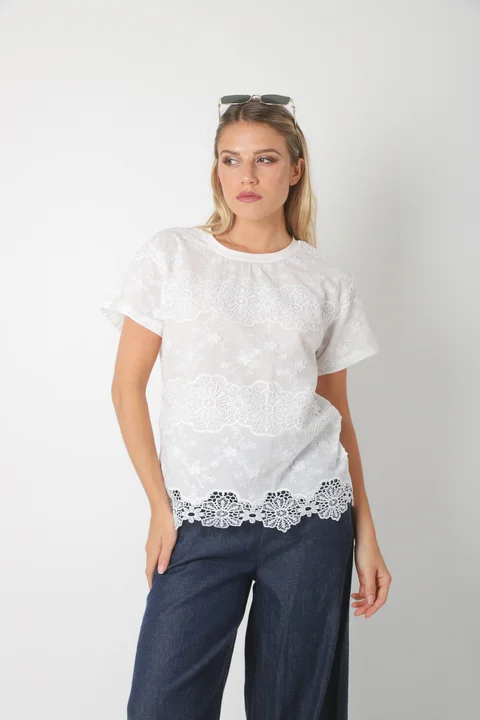Remera KOISY Broderie Bordada GU5164