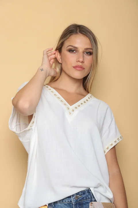 Blusa Amplia Zamia de Lino GU0543