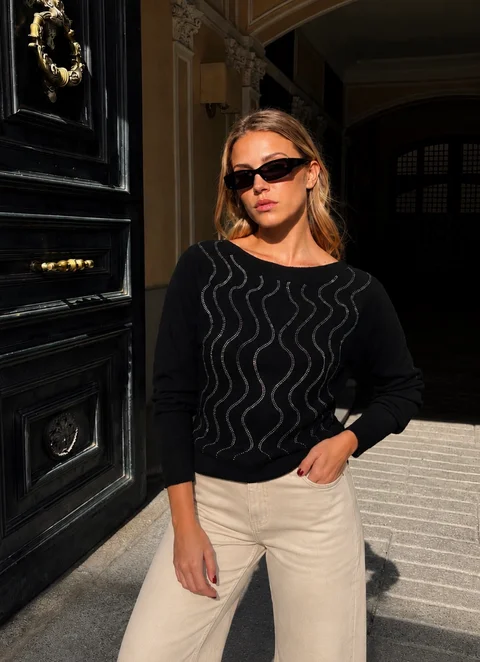 Sweater Vibes Bremer c/ Strass GU37120