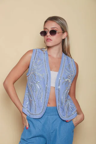 Chaleco Boho Bordado GUK70206 - Vista 3