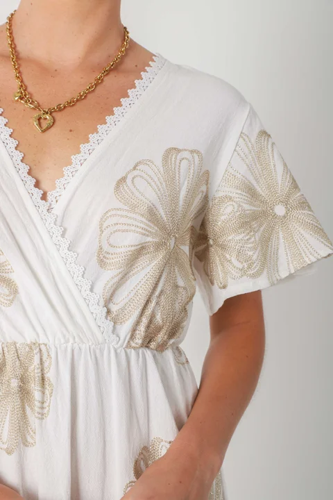 Vestido MISUKA de Lino Bordado GU250115