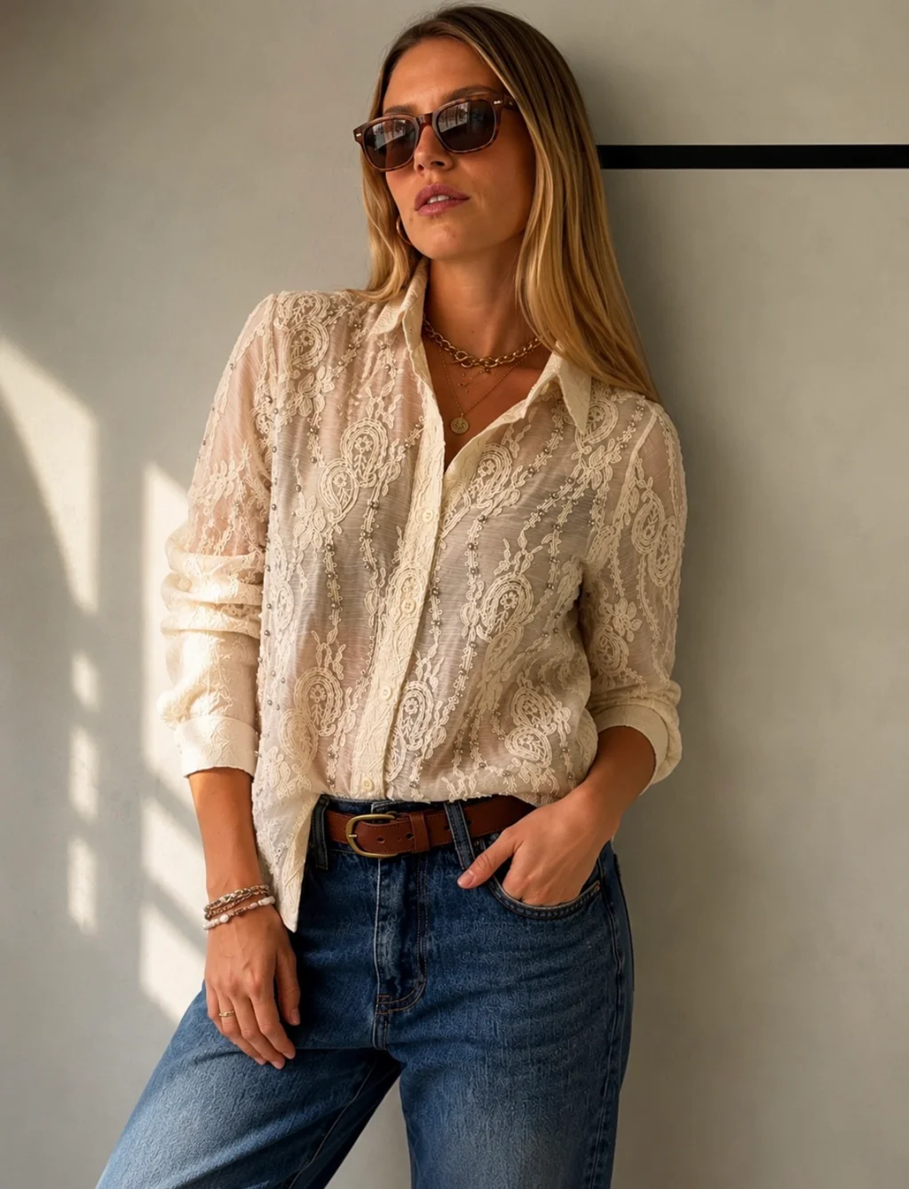 Camisa GASA WAY Con Bordado y Piedras GU278770