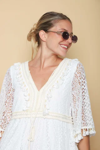 Vestido NORMANDI Encaje Forrado GUK4076-1 - Vista 4