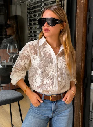 Camisa DARLIN Con Encaje y Bordado GUK70283 - Vista 5