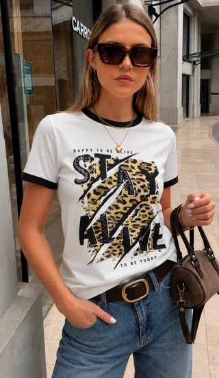 Remera STAY ALIVE c/ piedras  GU15803 - Vista 2