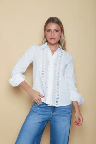 Camisa KARLY C/ Puntilla GUK4115 - Vista 1