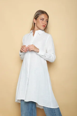 Camisa Larga Blady Lino GUK70094 - Vista 5