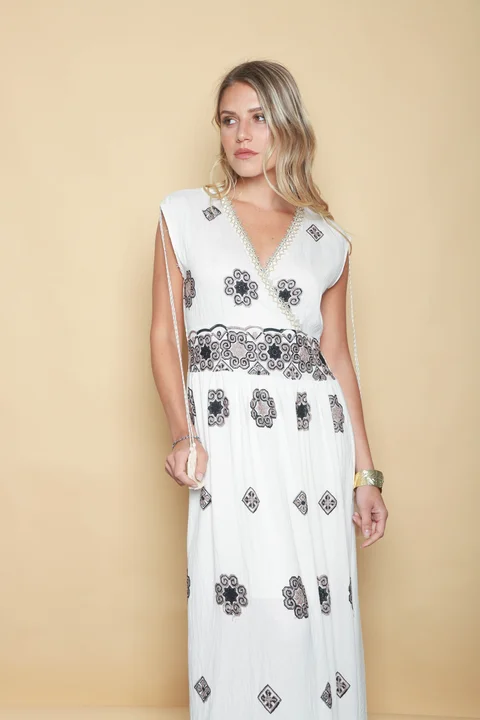 Vestido LIVIE de Lino Bordado GU0536