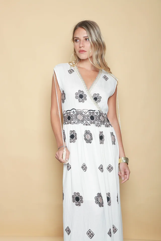 Vestido LIVIE de Lino Bordado GU0536