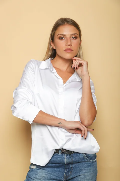 Camisa CANDI Satén Manga Larga GUV53