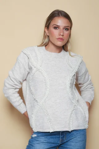 Sweater Trenzas Snake C/ Bordado GUL677 - Vista 1