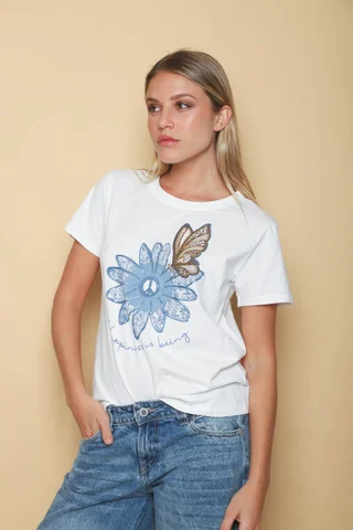 Remera HAPPINESS Bordada GU5093 - Vista 4