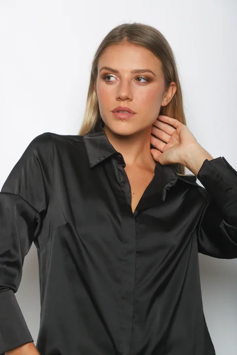 Camisa CANDI Satén Manga Larga GUV53