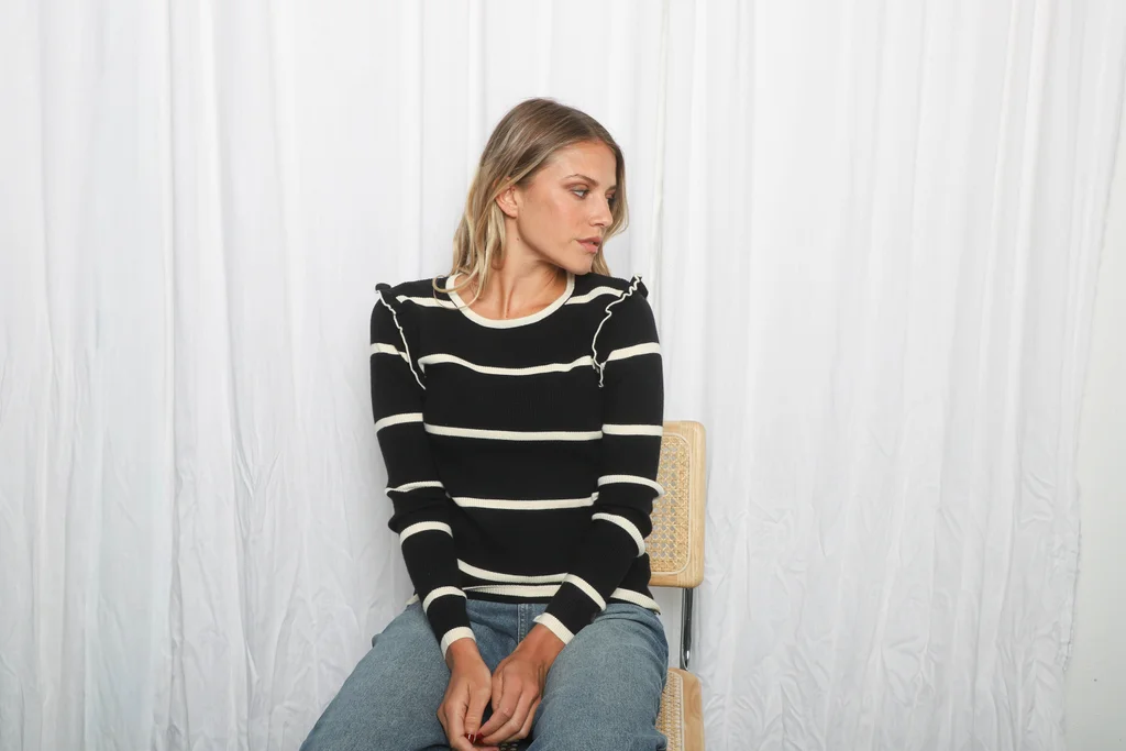 Sweater OHLALA Bremer Rayado c/Volados GUL660