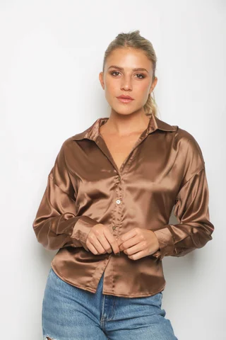 Camisa ZELENI Saten c/ Tiras para atar Atras GUK70282 - Vista 1