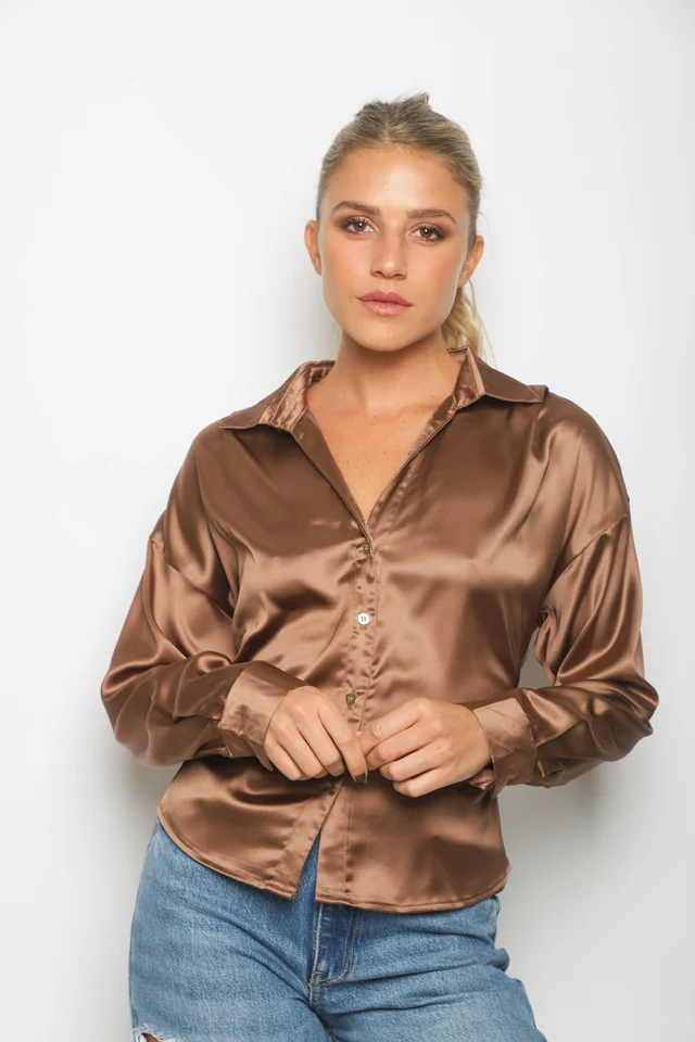 Camisa ZELENI Saten c/ Tiras para atar Atras GUK70282