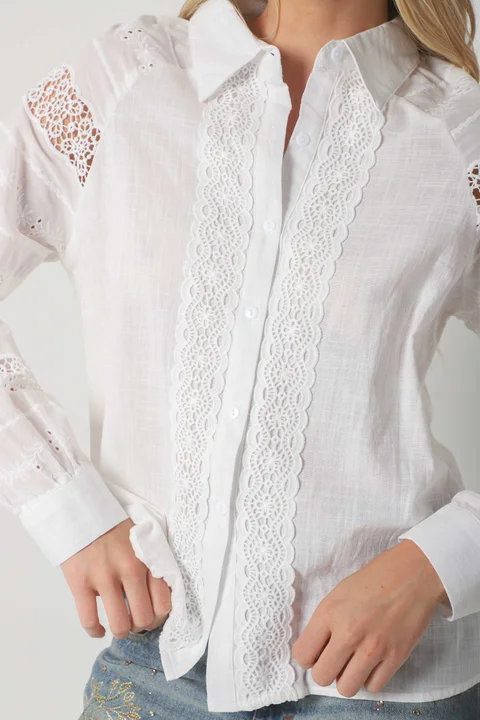 Camisa LAFINUR Lino y Broderie GUL70183