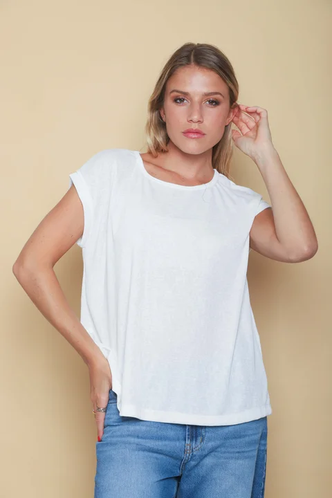 Remera Dana Hilo Flame con Lurex