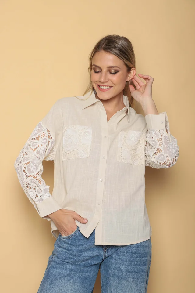Camisa MARLENE Lino con Bordado GUK70168
