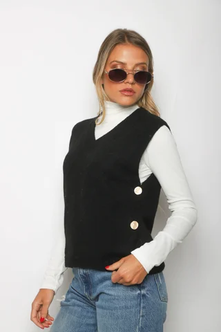 Chaleco FRANCE Cashmire Botones GU67602 - Vista 1