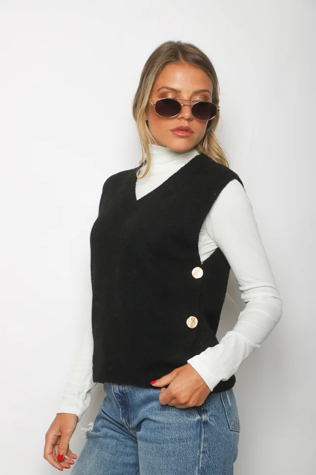 Chaleco FRANCE Cashmire Botones GU67602