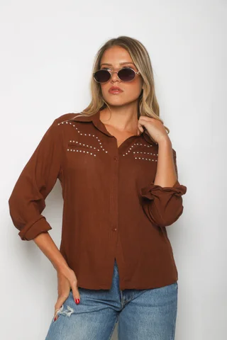 Camisa BANGKOK Lino c/tachas GUP33011 - Vista 2