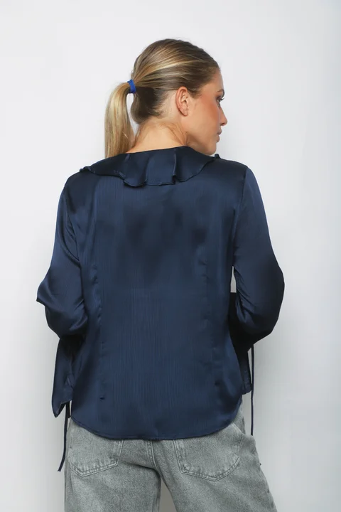 Blusa WENDY SATEN C/Volados GU0343