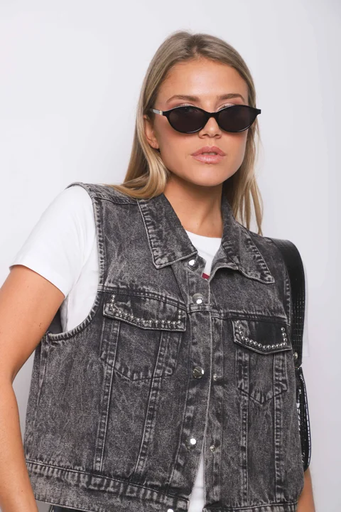 Chaleco Jean LIBI c/ Tachas GUK70102