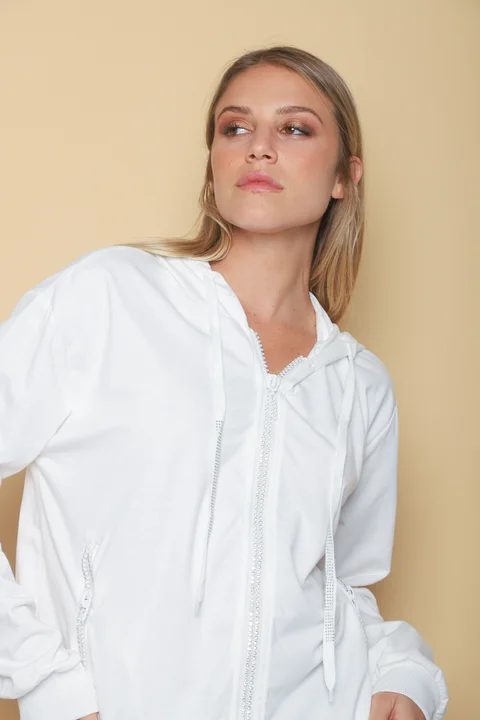 Campera  Siena White  Brillos  Cierres  GUK166