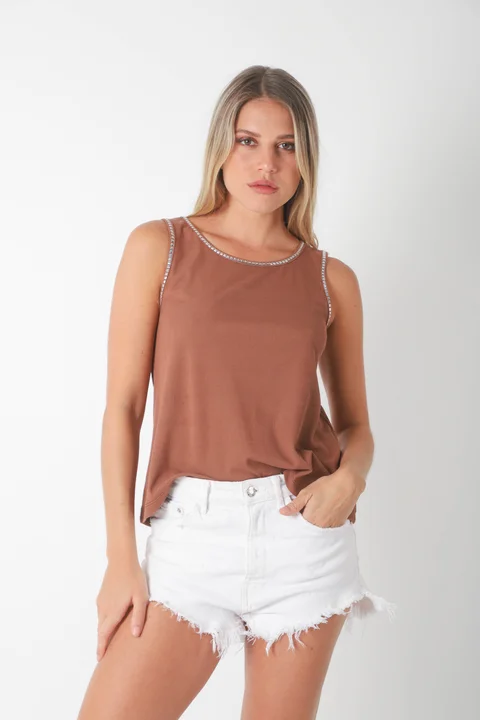 Musculosa  MORA  MORLEY C/ Tachas Cuadradas
