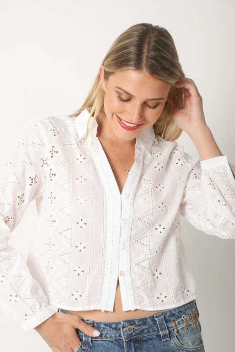 Camisa BULERY Corta Broderie Calada GU70120