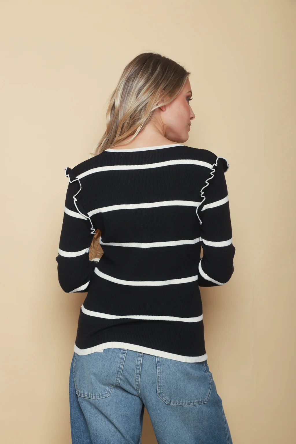 Sweater OHLALA Bremer Rayado c/Volados GUL660