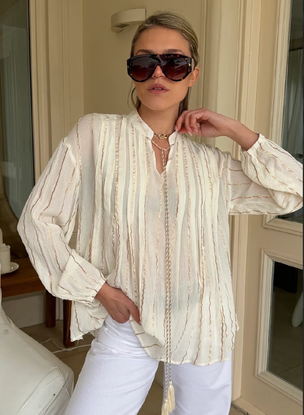 Blusa FARAH Rayada Lurex GU6216