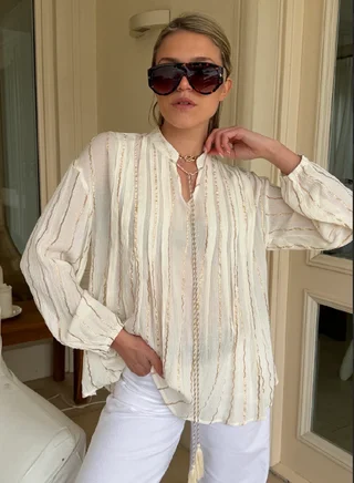 Blusa FARAH Rayada Lurex GU6216 - Vista 5