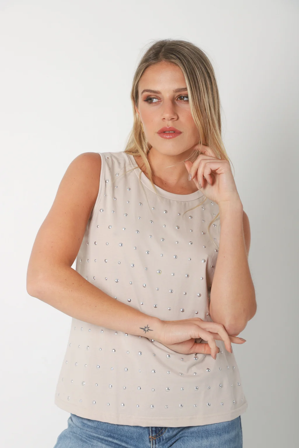 Musculosa  AIME Premium Algodón con Tachas GU70137