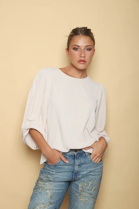 Camisola CHELSEA c/ Manga Larga Ancha Plizada GU0340