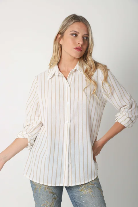 Camisa BELE Lino Rayada