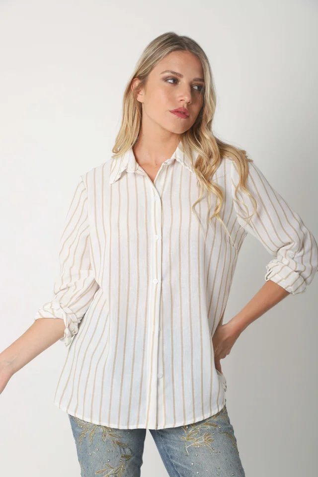 Camisa BELE Lino Rayada