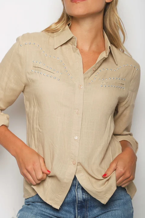 Camisa BANGKOK Lino c/tachas GUP33011