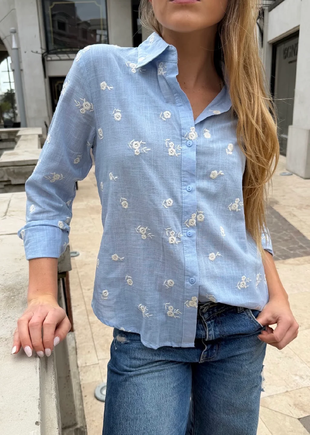 Camisa ROSMARY Lino Bordada GU70242