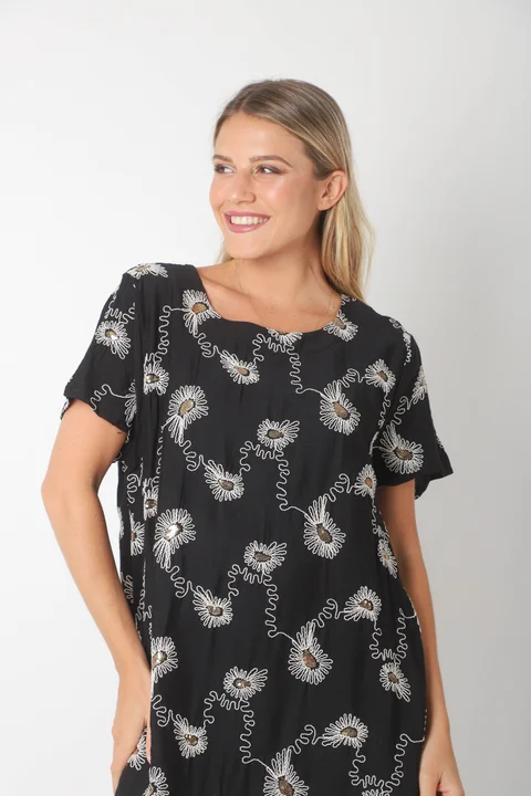  Vestido LOIRA lino c/bordado GUCH3013-1