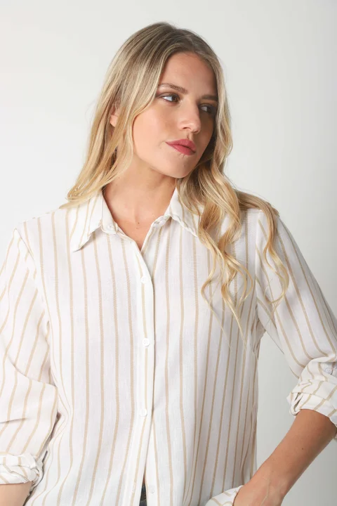 Camisa BELE Lino Rayada
