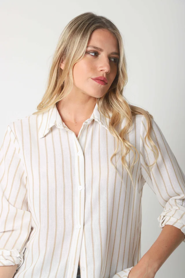Camisa BELE Lino Rayada